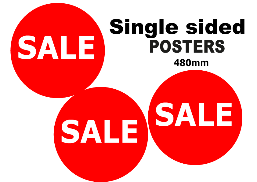 Round Sale Poster pack of 3 Size 480mm x 480mm | Sale posters New - Sale Posters & Signs