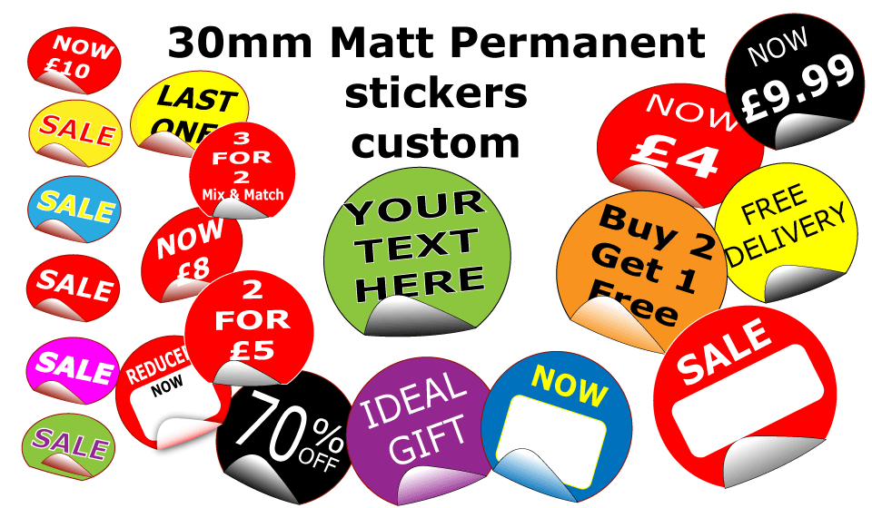 Custom Stckers 30mm 35 per sheet(1) | Sale Stickers - Sale Posters & Signs
