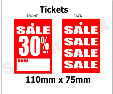 Sale 30% off Now tickets 4.5" x3" per 100