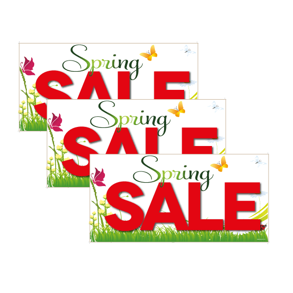 Spring Sale 500mm x 250mm Posters pack of 4 - Sale Posters & Signs