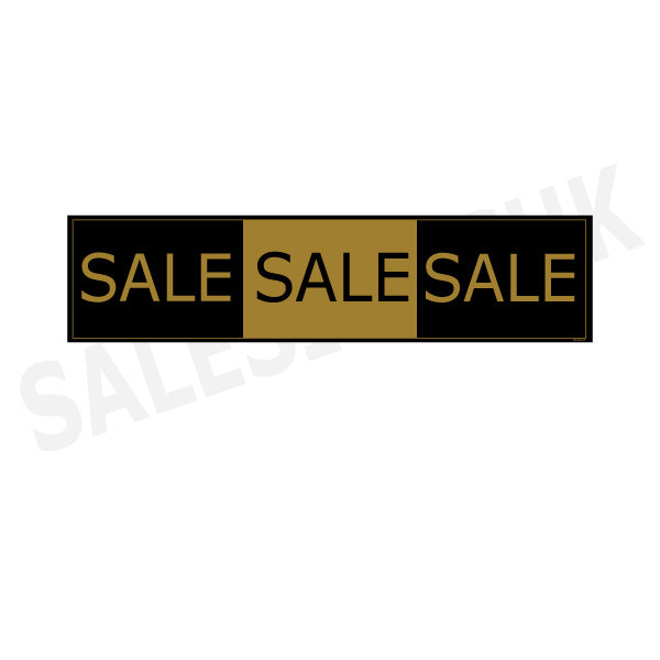 Sale Sale Sale Gold & Black poster 190mm x 840m | Gold and Black Collection - Sale Posters & Signs
