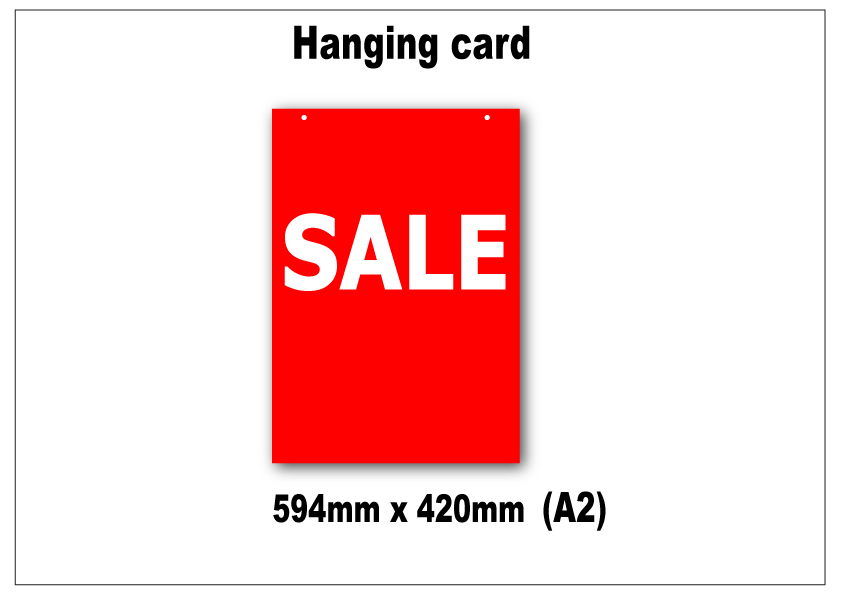 Sale Hanging Card 420mm x 590mm(A2) | hanging cards - Sale Posters & Signs