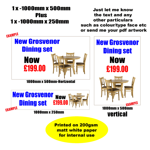 Bespoke 1000mm x 500mm &1000mm x 250mmPoster print | Bespoke posters - Sale Posters & Signs