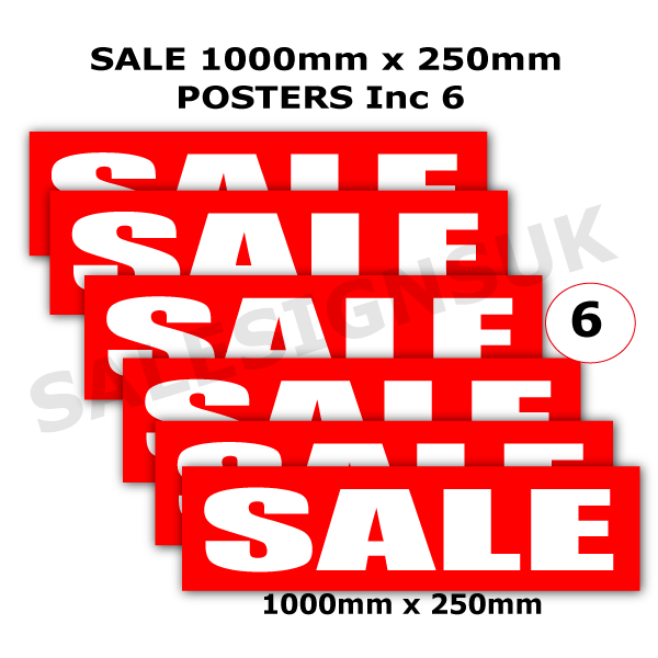 Sale Posters Red horizontal pack 1000mmx 250mm | sale posters red Impact;sale value packs - Sale Posters & Signs