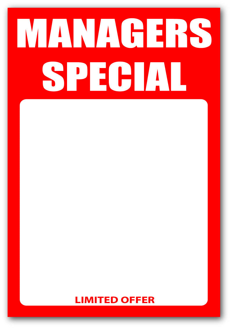 Managers Special tickets A5 per 50 | sale tickets;Closing Down - Sale Posters & Signs