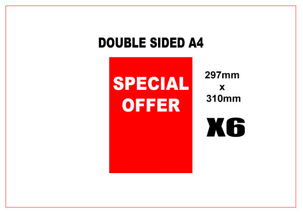 Special offer A4 posters D/S x 6 | sale signage red;rail cards;A4 Posters;sale posters red Impact - Sale Posters & Signs