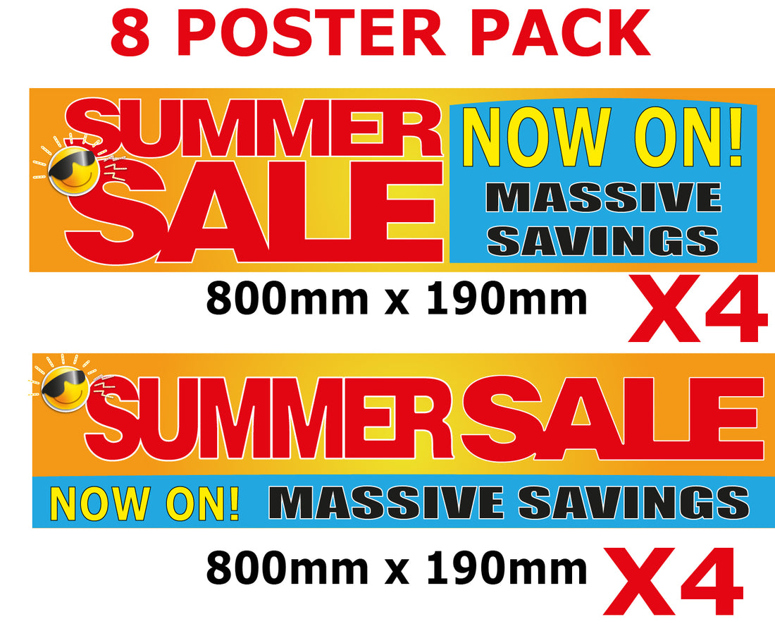 Summer Sale posters(8) with Tickets - Sale Posters & Signs