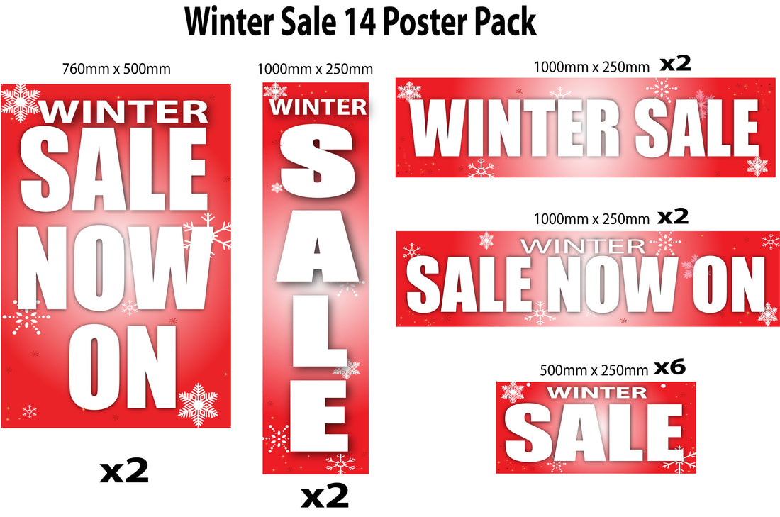 Winter sale posters package Medium 14 posters - Sale Posters & Signs