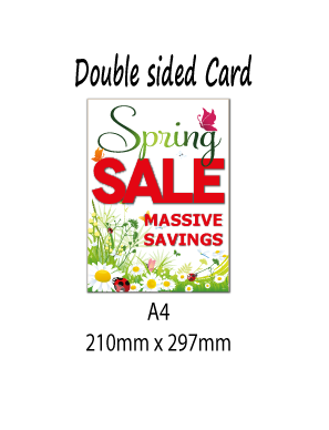 Spring Sale A4 Double sided Card - Sale Posters & Signs