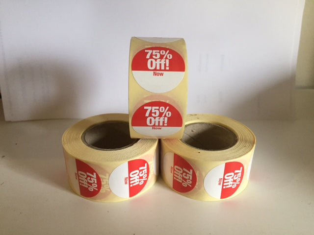 75% Off Write-On Stickers – 30mm, Bulk 48 Rolls (24,000)