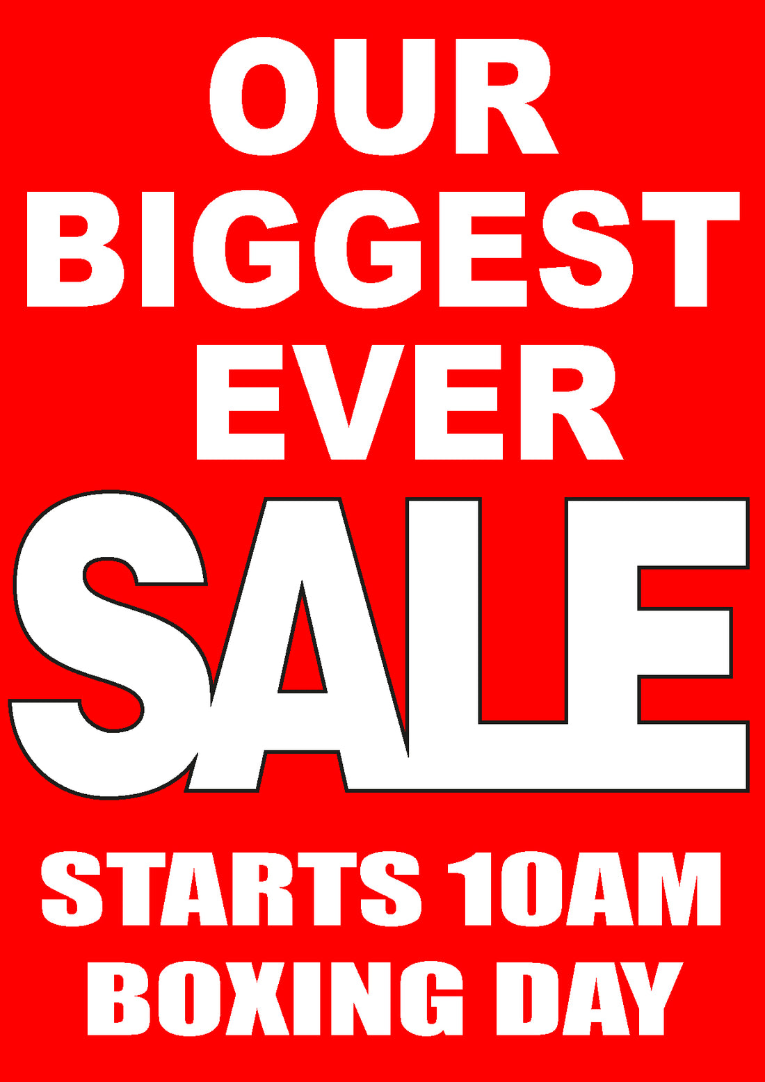 BIGGEST SALE POSTER A1/A2/A3/A4 CARD | Bespoke posters;Sale posters New;sale posters red Impact;Red and Black Sale - Sale Posters & Signs