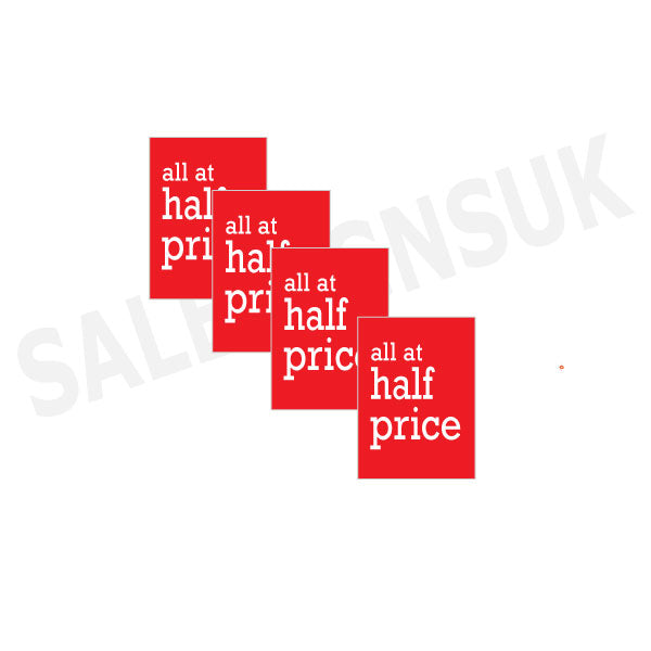 all at half priceA4 Double sided poster (4) - Sale Posters & Signs