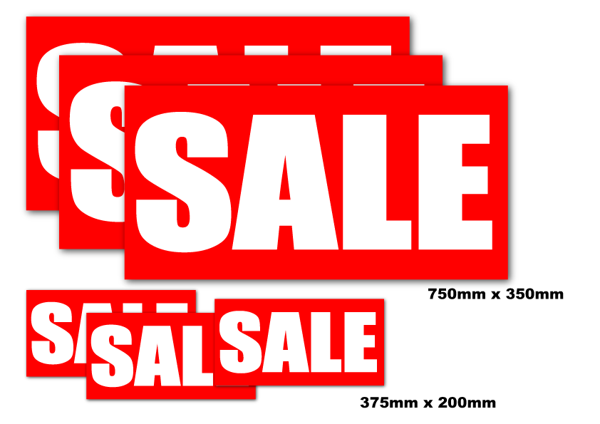 Red sale posters 750mm x 350mm 15 posters | sale posters red Impact;sale value packs - Sale Posters & Signs
