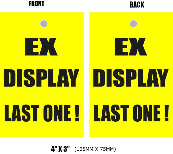 Yellow & Black ex display Last one tickets/hangers | sale tickets;Closing Down;other Signage;Yellow and Black pos - Sale Posters & Signs