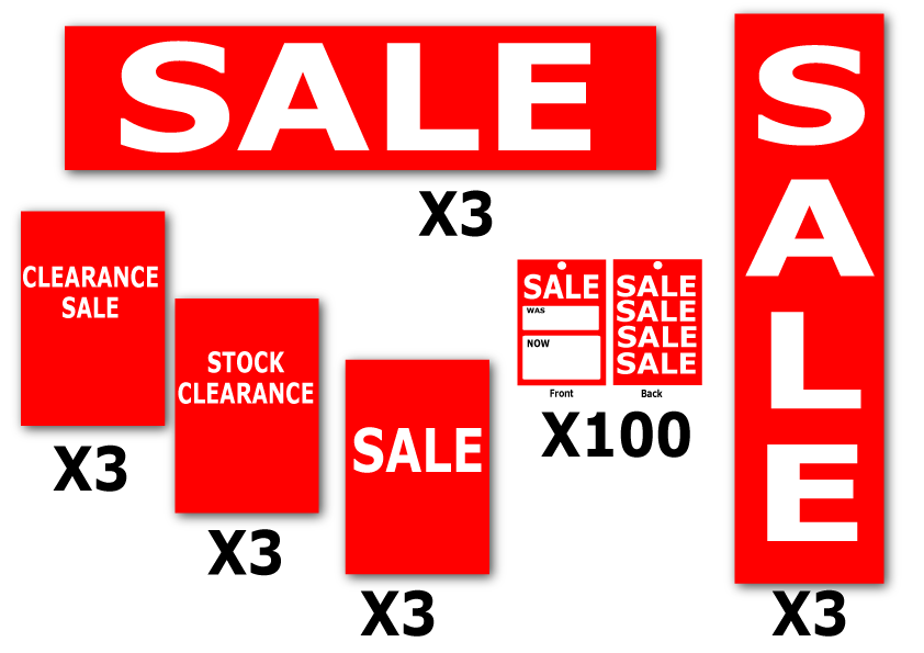 Sale posters Value pack with A4's and tickets | Sale posters New;sale value packs - Sale Posters & Signs