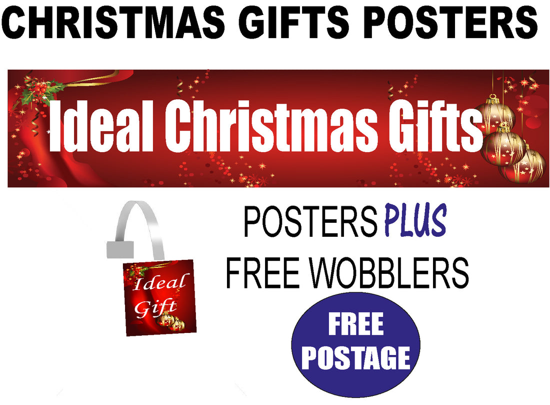 Ideal christmas Gifts posters Plus Free Wobblers | christmas sale - Sale Posters & Signs