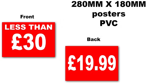 PVC Sale 280mm x 180mm posters x 6 Double sided