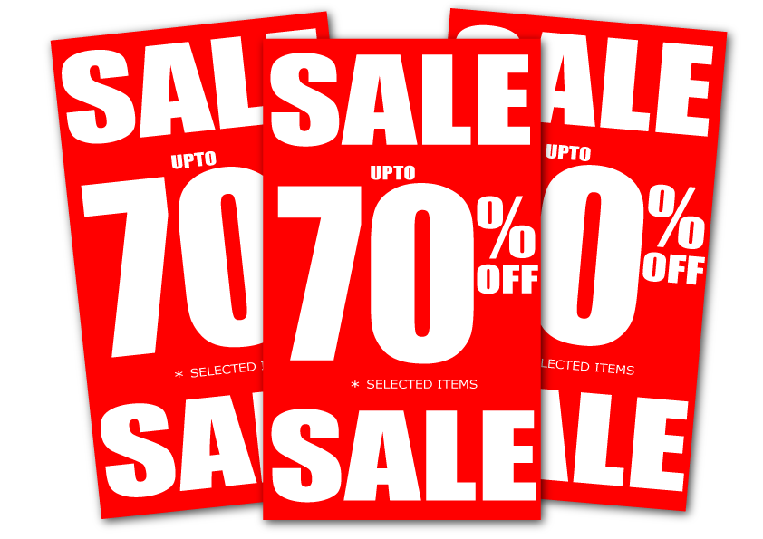 Sale Up to 70%off Red 1000 mm x 500 mm posters | % Off Signage;70%off;sale posters red Impact - Sale Posters & Signs