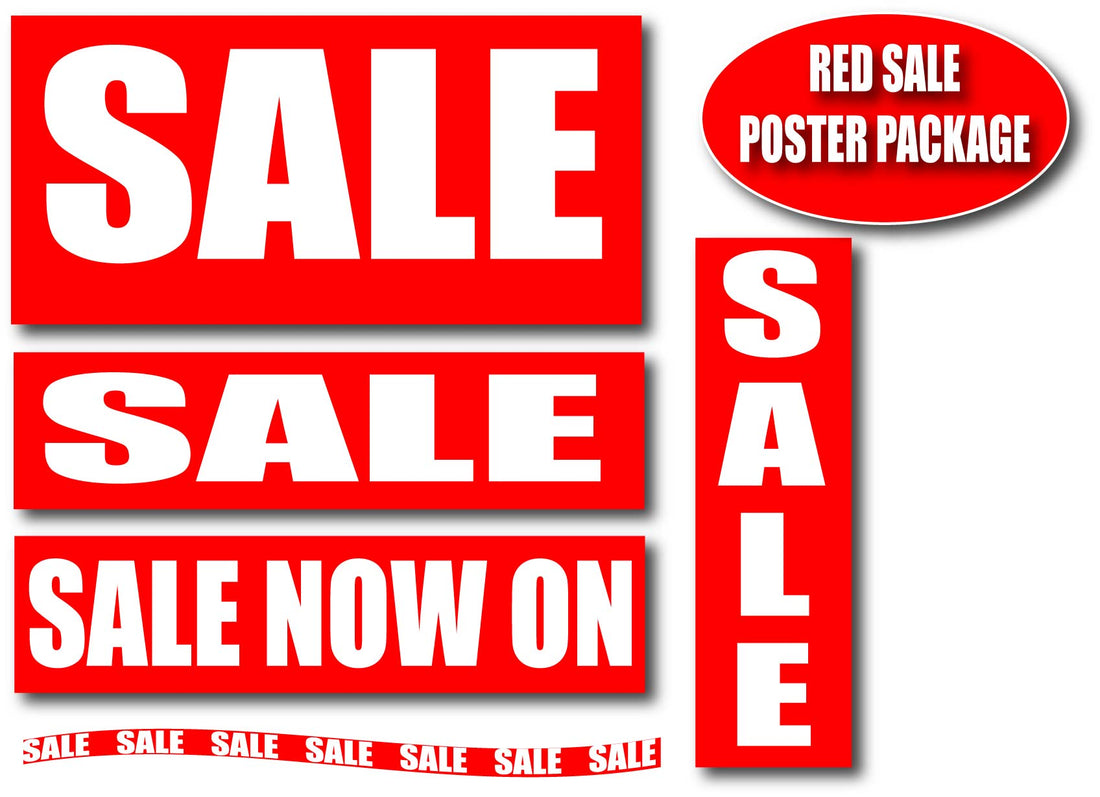 Sale pack Red posters 16 Plus shelf strips - Sale Posters & Signs