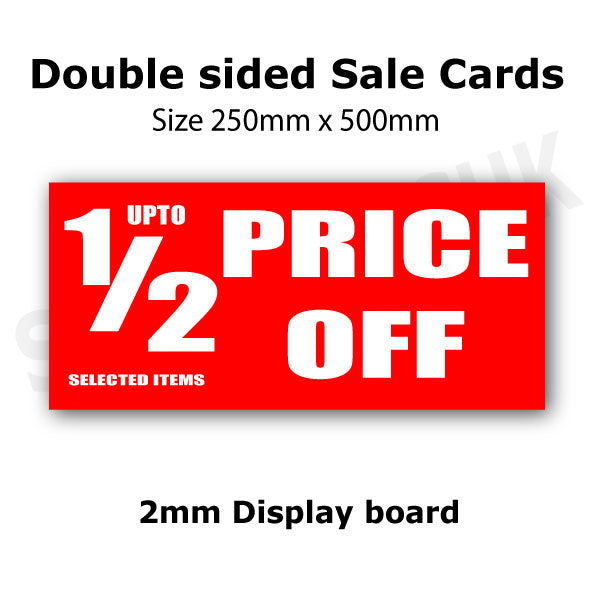 1/2 price Header Card impact 500 mm x 250mm | hanging cards;Half price - Sale Posters & Signs