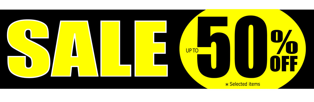 Sale upto 50% off Yellow size 1000mmx 250mm | Yellow and Black pos;Black Friday;50%off - Sale Posters & Signs