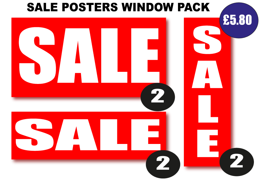 Sale posters value pack | sale posters red Impact;sale value packs - Sale Posters & Signs