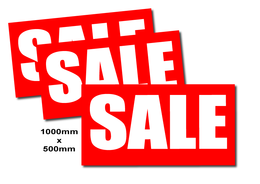 Large Sale Poster Red Size 1000mm x 500mm | sale posters red Impact - Sale Posters & Signs