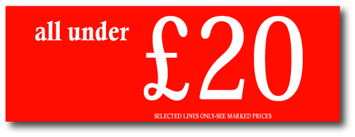 All under £20 display Cards 480mm x 190mm d/s | % Off Signage;rail cards;other Signage - Sale Posters & Signs