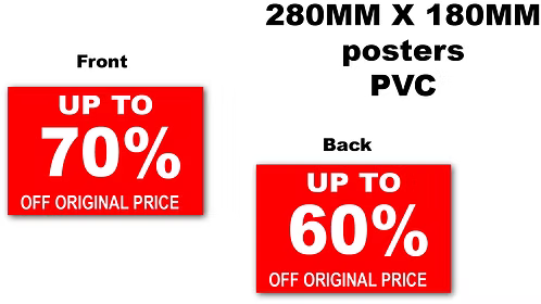 PVC Sale 280mm x 180mm posters x 6 Double sided