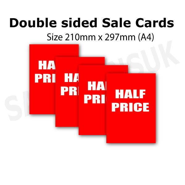 Half price A4 Double sided poster (4) - Sale Posters & Signs