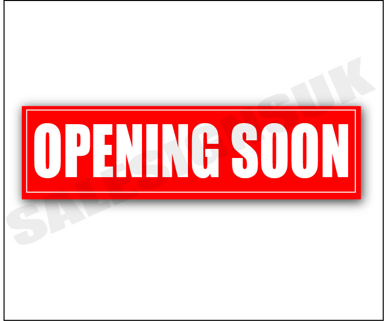 Opening Soon posters 1000mm x 250mm | sale signage red - Sale Posters & Signs