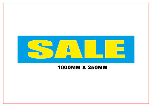 Blue and Yellow SALE poster size 1000mm x 250mm | blue sale posters - Sale Posters & Signs