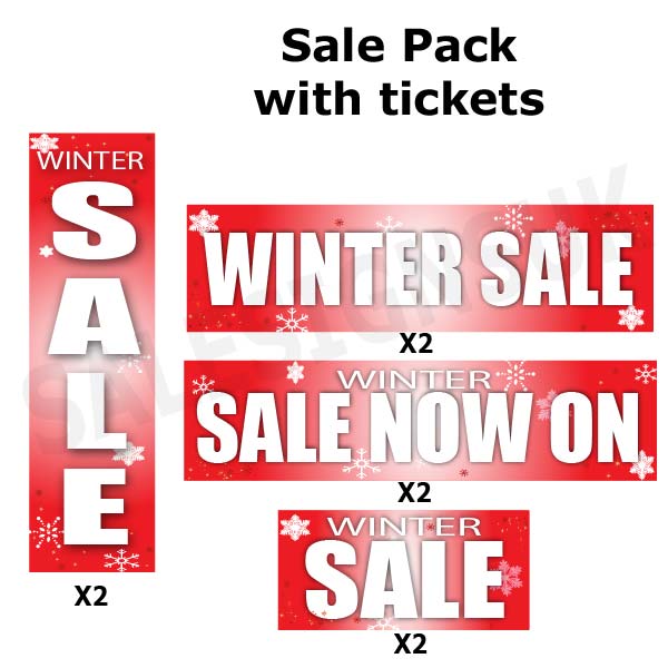 Sale Posters Winter pack with tickets | sale value packs;winter sale - Sale Posters & Signs