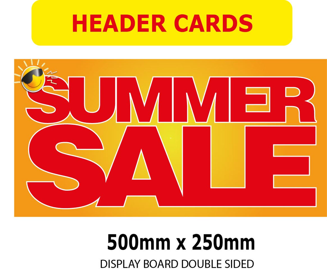 SUMMER SALE HEADER CARD D/S 500mm x 250 | Summer Sale posters - Sale Posters & Signs