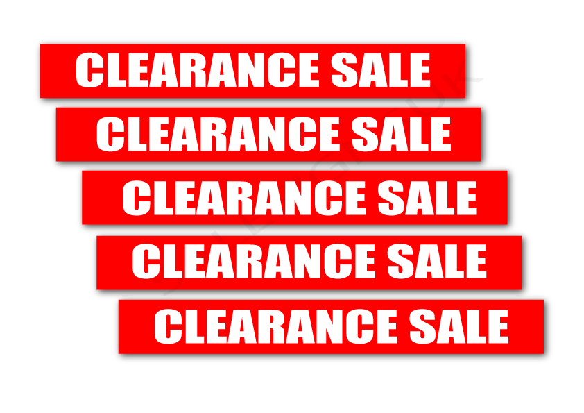 Clearance Sale posters x 5 size125mm x 1000mm | sale signage red;sale posters red Impact;Closing Down - Sale Posters & Signs