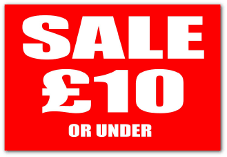 £10 or under Rail Cards 250mm x 200mm Card | rail cards;other Signage - Sale Posters & Signs