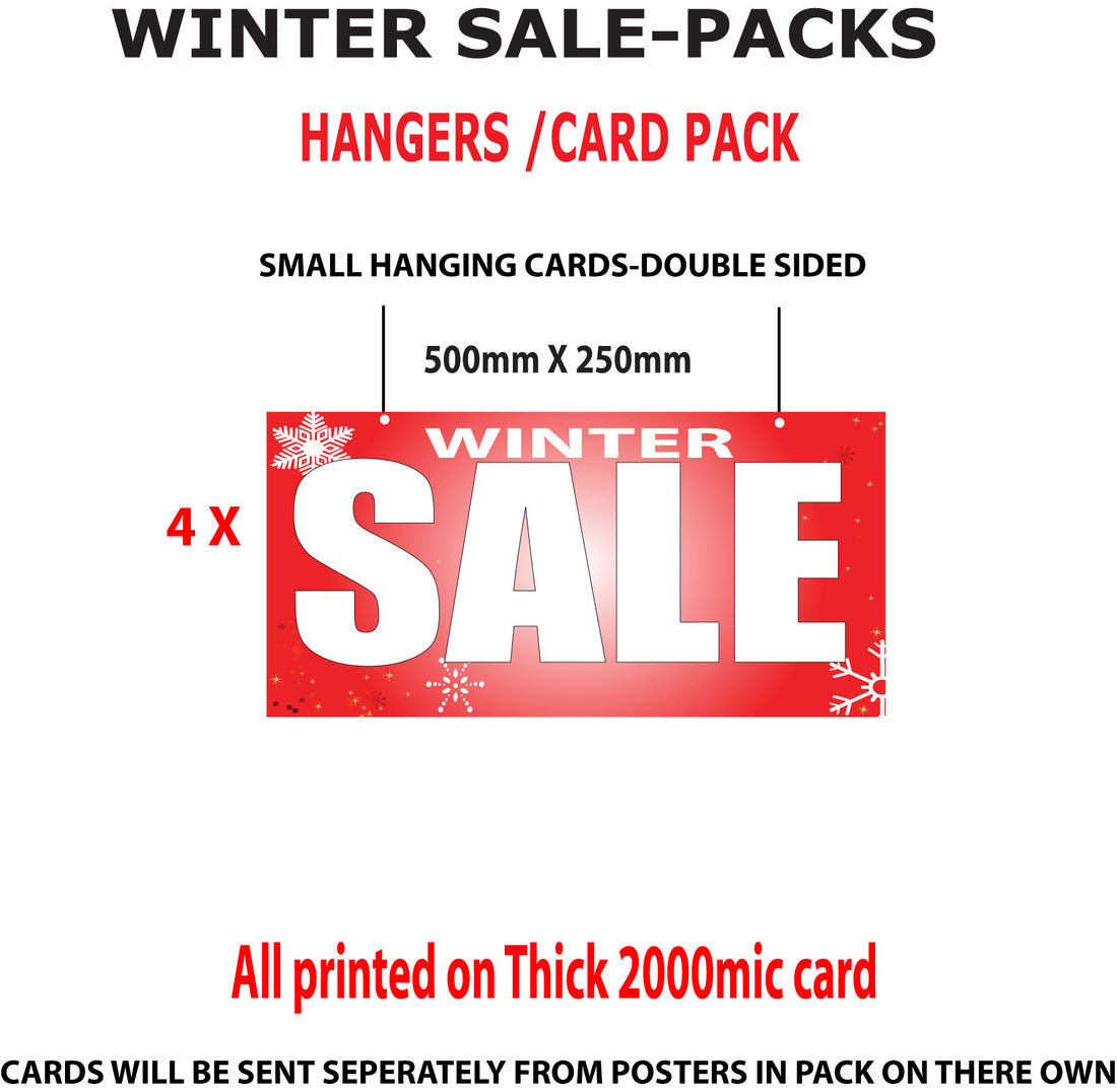 Winter sale Hanging cards x4 | hanging cards;winter sale - Sale Posters & Signs