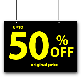 upto50%off Black Hanging Card 640mm x 500mm | hanging cards - Sale Posters & Signs