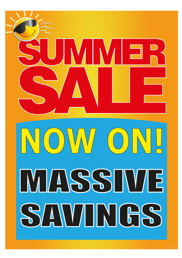 A4 SUMMER SALE POSTER D/S (6) | Summer Sale posters - Sale Posters & Signs
