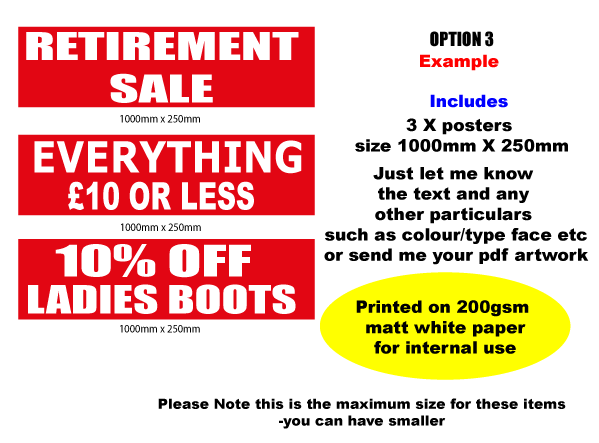 Bespoke 3 x 1000mm x 250mm Posters print | Bespoke posters - Sale Posters & Signs