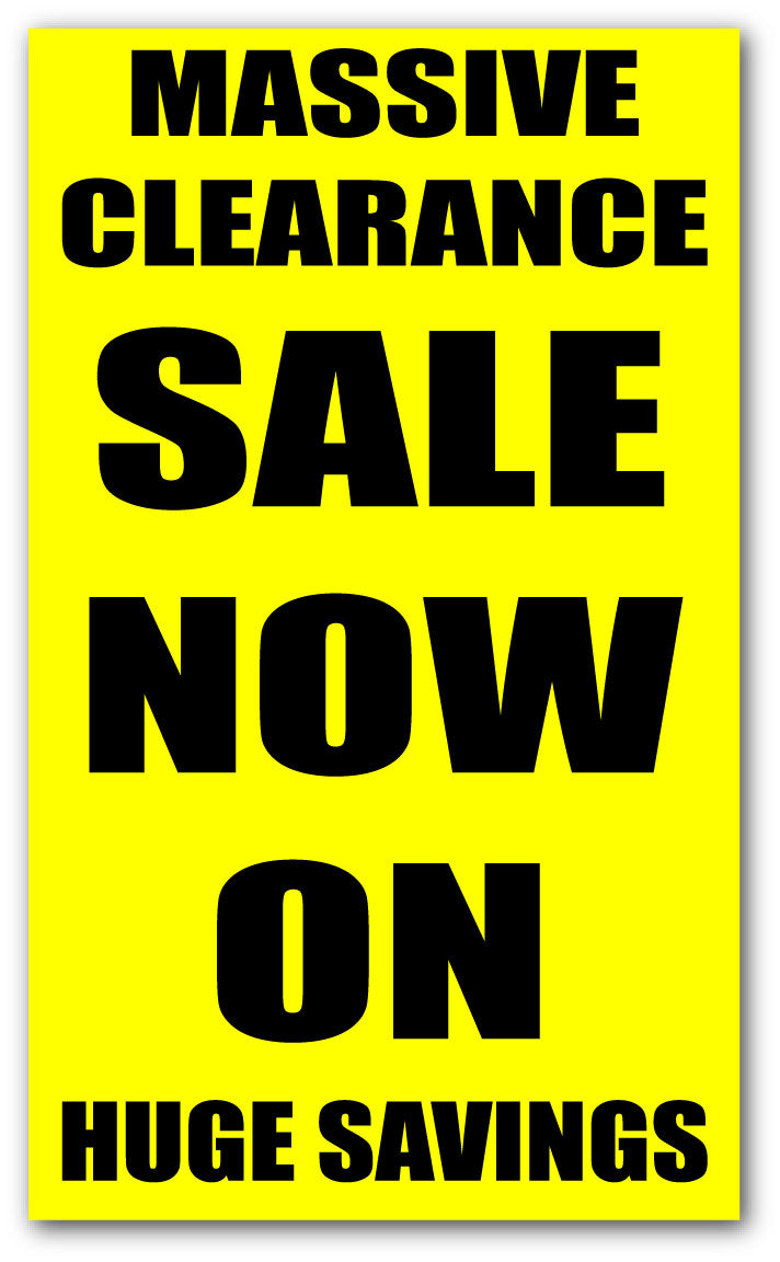 Y Massive clearance sale now on size 1000 x 500mm | Yellow and Black pos - Sale Posters & Signs