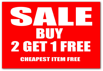 B2get1 free Rail Cards 250mm x 200mm Card | rail cards;other Signage - Sale Posters & Signs