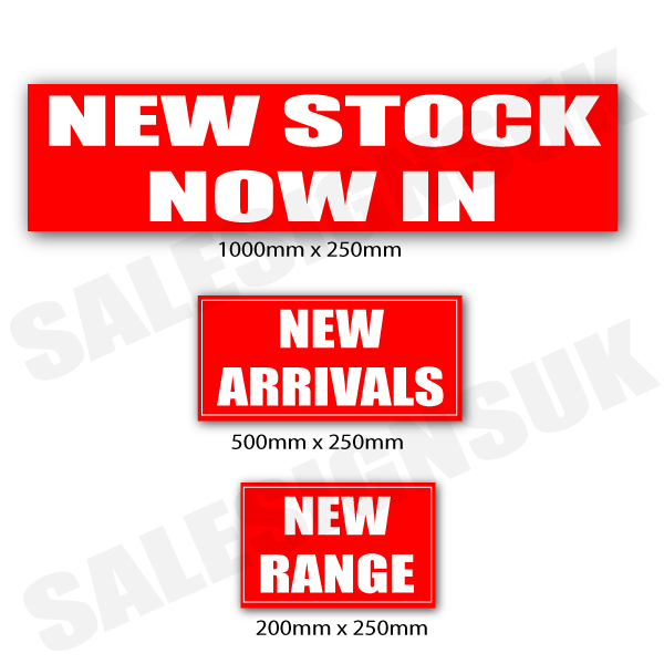 New stock & new arrivals posters pack | sale signage red;Other Posters - Sale Posters & Signs