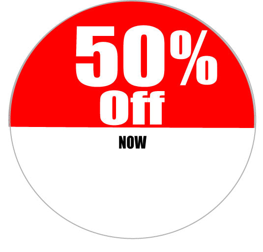50%off Red Stckers 500 per roll | % Off Signage;Sale Stickers - Sale Posters & Signs