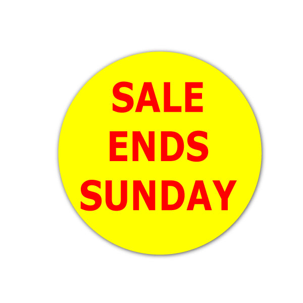 Sale Ends Sunday posters d/sided 480mm | yellow and red posters - Sale Posters & Signs