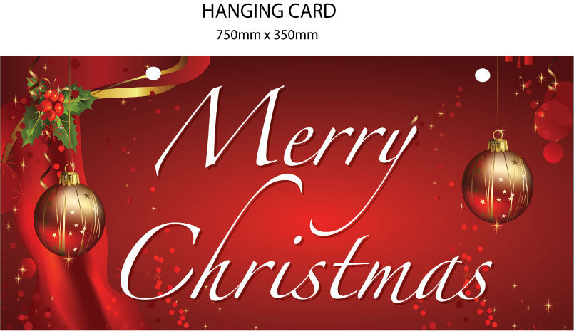 Merry Christmas hanging card d/s 750mm x 350mm | hanging cards;christmas sale - Sale Posters & Signs
