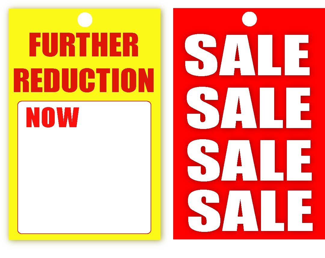 d/s Further Reductions now 4.5" x 3" per 100 | sale tickets - Sale Posters & Signs