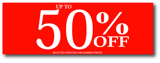 upto 50% display Cards 480mm x 190mm d/s | % Off Signage;rail cards;other Signage - Sale Posters & Signs