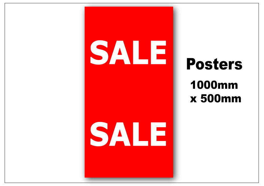 Sale Poster New style V Size 1000mm x 500mm | Sale posters New - Sale Posters & Signs