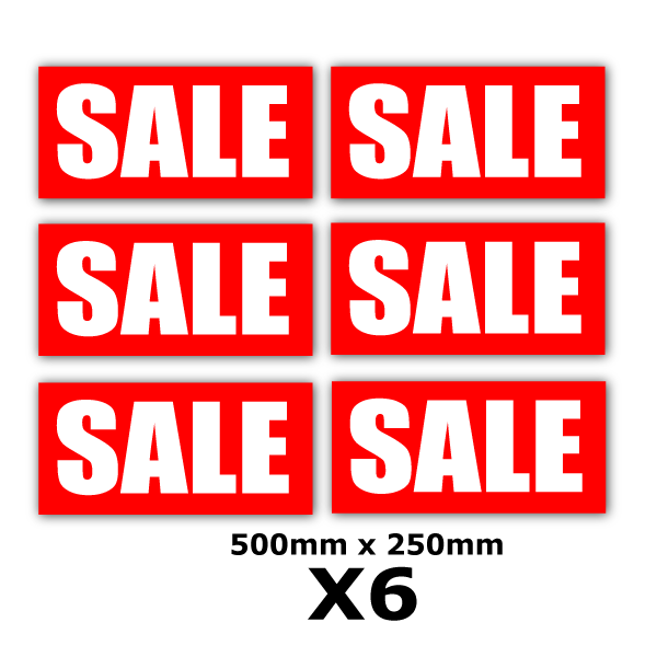 Sale posters 500mm x 250mm x 6 impact | sale posters red Impact - Sale Posters & Signs